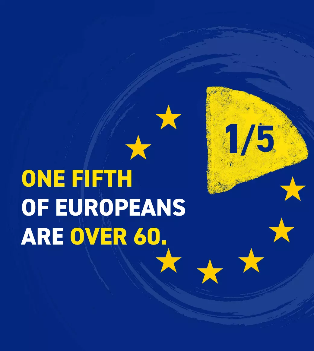 One fifth of europeans are over 60.